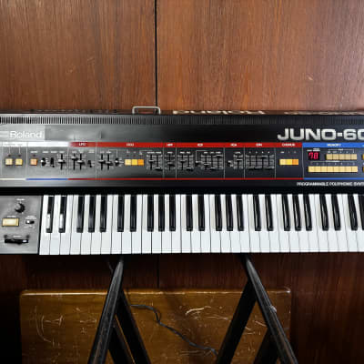 Roland Juno-60 61-key polyphonic analog synthesizer professional overhaul w/ case