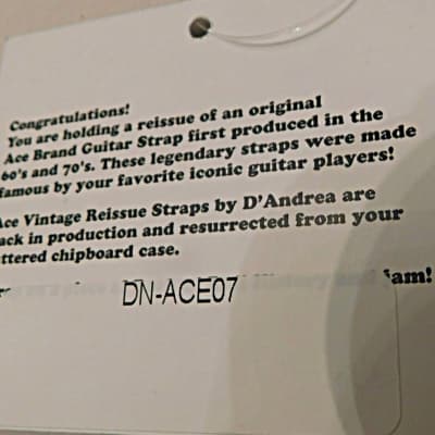 D'Andrea ACE Vintage Reissue ACE 7 Jacquard Weave 2" wide Guitar Strap  Old Gold image 6