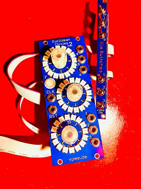 Euclidean Circles V2 with Trigger Sequencer Expander Eurorack Reverb