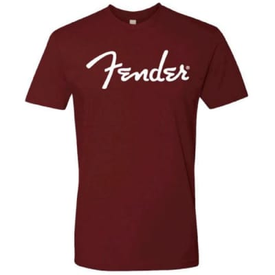 Fender Spaghetti Logo Men's T-Shirt, OXBLOOD, X-LARGE - #910-0008-606