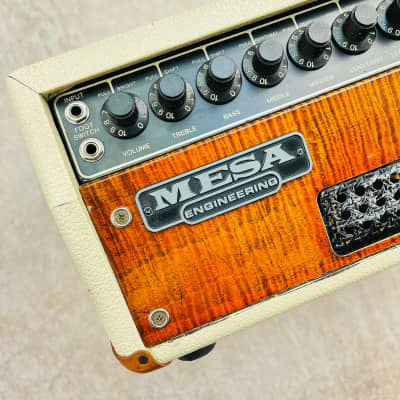 Mesa Boogie Mark III Simul-Class Guitar Amplifier Head Blue Stripe 1989 - Cream & Flame Maple image 2