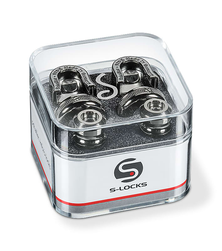 Genuine Schaller latest S-Lock Straplock. pair - Ruthenium Made in Germany image 1