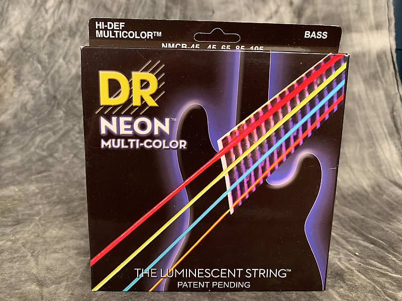 DR NMCB-45 Hi-Def Neon Bass Guitar Strings - Medium 45-105 image 1