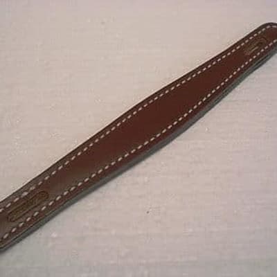 A Flat Brown and Black Leather Handle for Fender Amps image 2