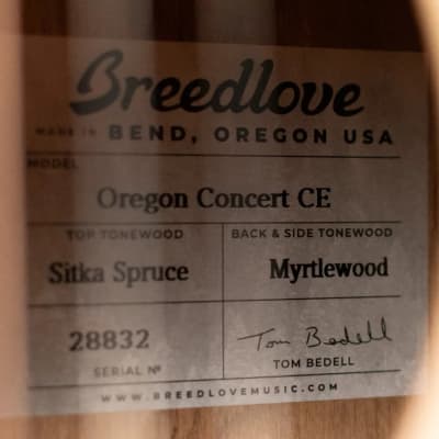 Breedlove Oregon Concert CE, Sitka Spruce/Myrtlewood with Hardshell Case - Used image 16