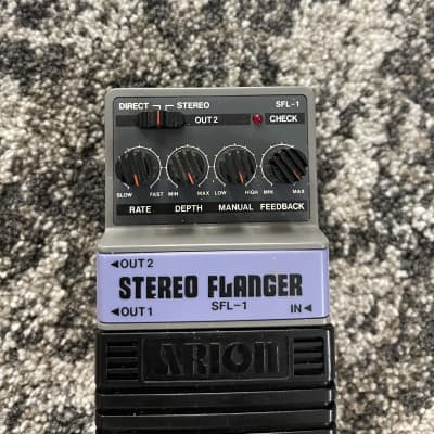 Arion SFL-1 Stereo Flanger Analog Vintage Gray Box Guitar Effect Pedal MIJ Japan image 2