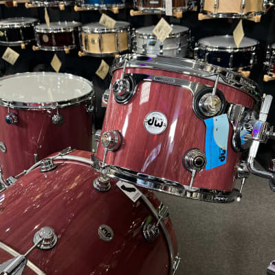 DW Collector's Series PURE Purple Heart 13/16/24" Drum Set Kit in Natural Lacquer over Purple Heart image 6