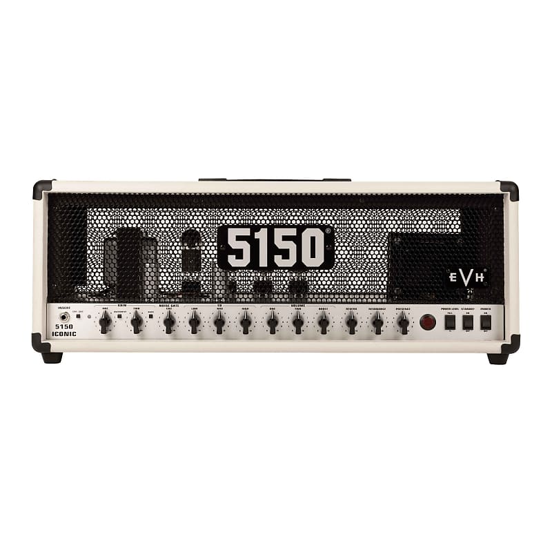 EVH 2257400410 5150 Iconic Series 80W Amplifier Head with Green and Red Channels, Noise Gate Control and 2-Button Footswitch (Ivory) image 1