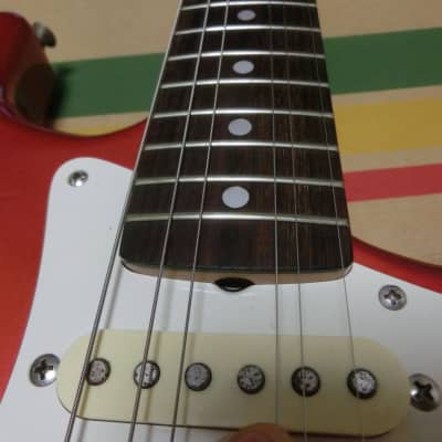 81' springy sound ST55 Candy Apple Red matching headstock stratocaster copy Fujigen  Japan vintage image 7