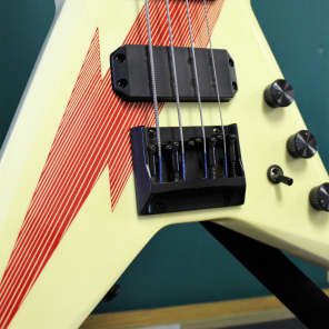1986 NOS Westone Dimension IV Bass White with Red Bolt image 3
