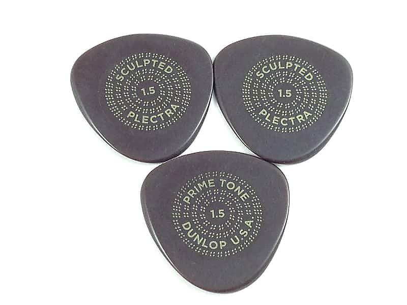 Dunlop Guitar Picks 3 Pack Primetone Semi-Round Smooth Hand Sculpted 1.5mm image 1