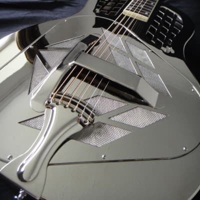 Tricone Tri-Cone Resonator Guitar - Nickel & Chrome Plate Solid Brass Body image 3