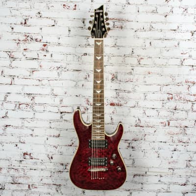 Schecter - Omen Extreme 7 - 7 String Solid Body HH Electric Guitar, Red QM - x3766 - USED image 2