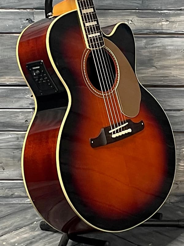 Used Fender Kingman Jumbo SCE 3TSB Acoustic Electric Guitar with Case-  Sunburst | Reverb