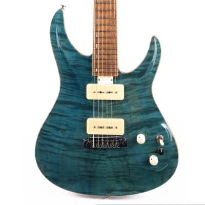 Used Giffin Macro Electric Guitar Peacock Blue for sale