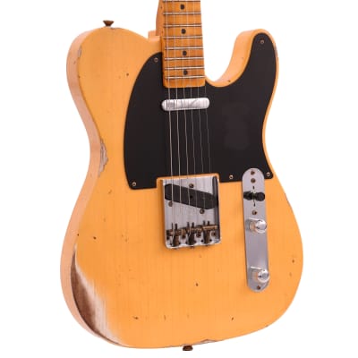 Fender Custom Shop '52 Telecaster Relic, Faded Aged Nocaster Blonde Electric Guitar image 3