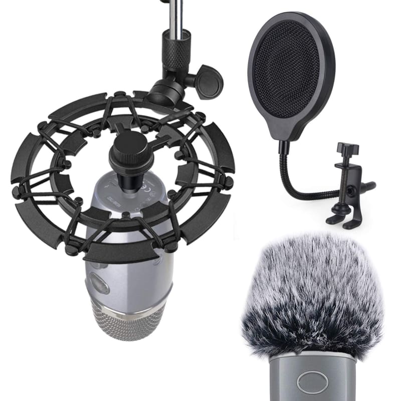 Blue Yeti Nano Microphone (Shadow Gray) with Knox Gear Boom Arm