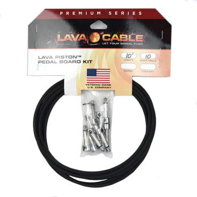 Lava Cable LCPTKTR Solder-Free Pedalboard Kit Black w/10' Cable & 10 Angle Plugs