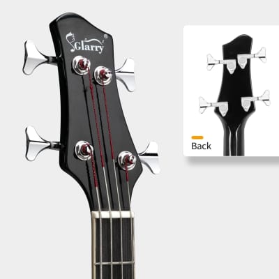 New Glarry GMB101 44.5 Inch EQ Acoustic Bass Guitar Black image 8