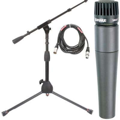 Shure SM57 Instrument Microphone Bundle with Short Stand and Cable image 1