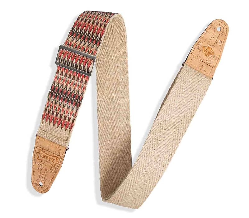 Levy's Leathers MH8P-006 2″ Hemp Vegan Guitar Strap with Printed Towers Design image 1