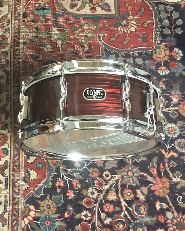 VINTAGE 60’s PREMIER OLYMPIC Snare Drum - 5.5x14 - BIRCH SHELL - RED SILK  PEARL - VIDEO!