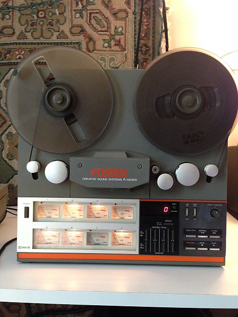 Fostex A-8 Vintage Analog 8 Track Reel to Reel Multitrack Recorder Tested!  1980's Grey / Orange Acce