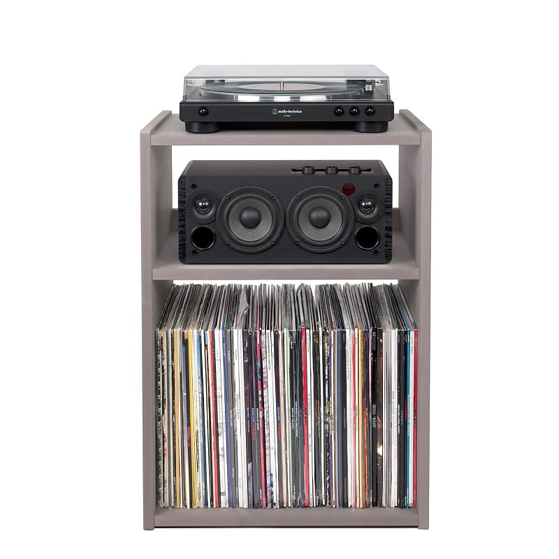 Line Phono: All-In-One Turntable / Speaker / Cube PLUS Stand Package Smoke Stand / Black Turntable + Speaker  			