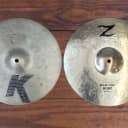 USED Zildjian K/Z 13" Hi-Hat Cymbals (Pair) (Ian Wallace Collection)