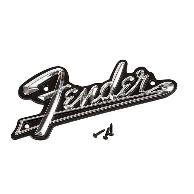 Fender Black Panel Amplifier Logo Silver/Black 0994093000 image 1
