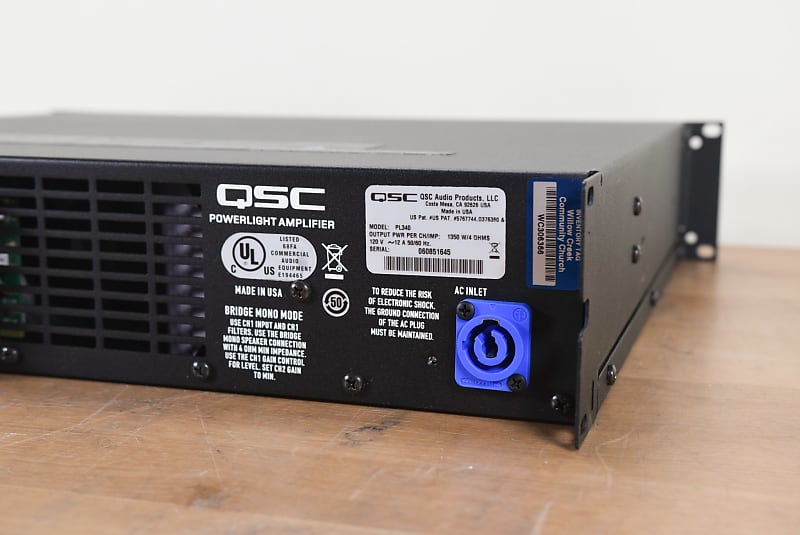 QSC PL340 2-Channel Power Amplifier (church owned) CG00LXM