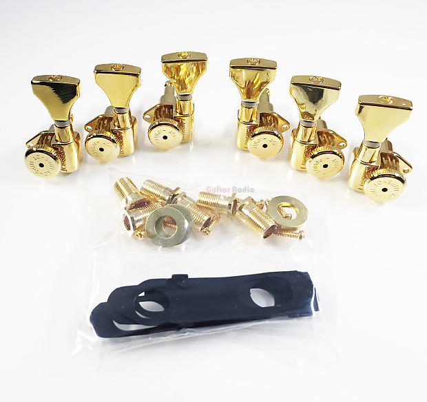 Hipshot GOLD 3+3 GripLock Open-Gear Locking Machines 3x3 w/UMP for PRS  Guitars