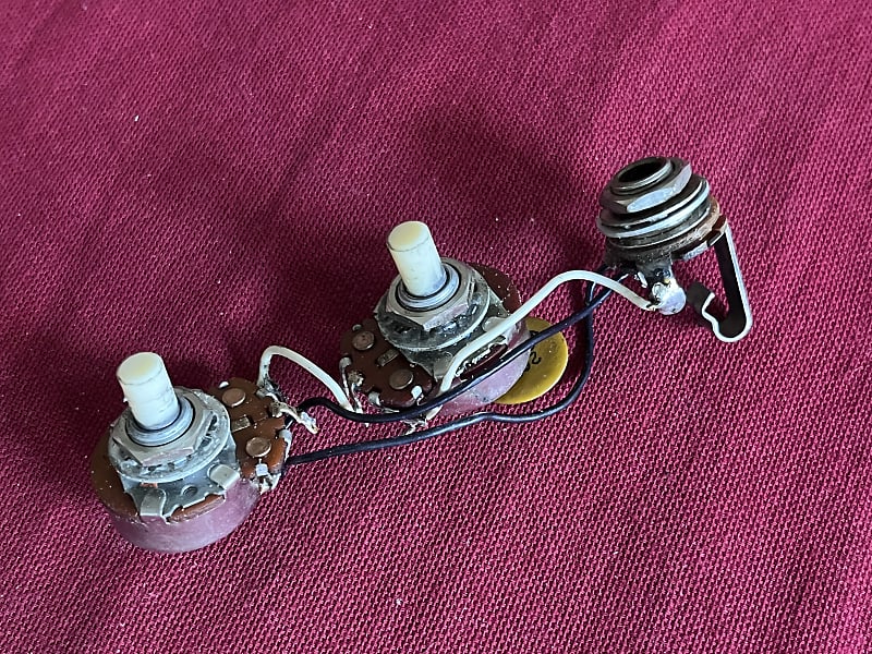 Set 1973 Fender Mustang Precision Jazz bass pots harness jack Reverb