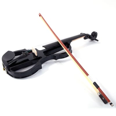 4/4 Electric Silent Violin Case Bow Rosin Headphone Connecting Line V-0 2020s Black image 9