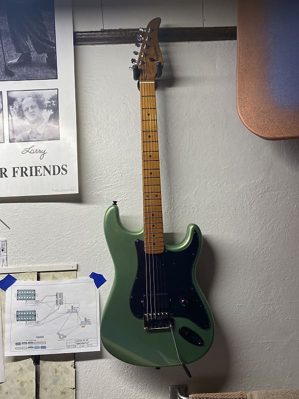 Kaufman Custom Guitars Strat S-type H 2023 - Moss Metallic Mint olive green image 1