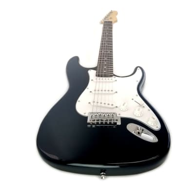 Zenison 6 String Strat Black Mustang Electric Guitar Solid Body & Plush Ultra Padded Gig Bag image 5