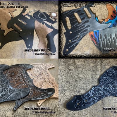 Custom Hand Tooled Leather Pickguard fits Fender Thinline Telecaster Tele image 6