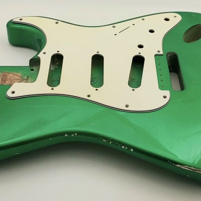 4lbs 1oz BloomDoom Nitro Lacquer Aged Relic Candy Apple Green S-Style Vintage Custom Guitar Body image 8
