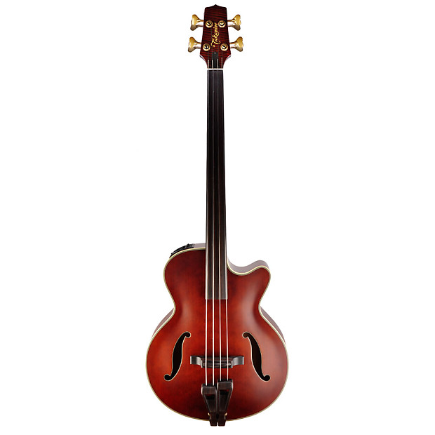 Takamine TB10 Pro Series Archtop Cutaway Acoustic/Electric Bass Red Stain image 1