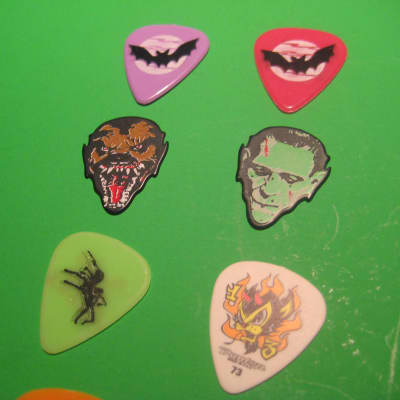 Halloween Horror 17 Guitar Picks Frankenstein, Wolfman, Aliens, Bats, Spiders, Skulls image 5
