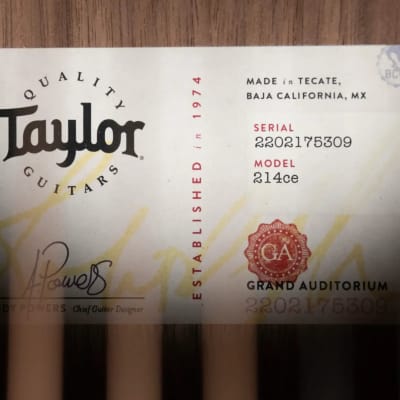 Taylor 214ce Grand Auditorium Acoustic-Electric Guitar with Structured Gig Bag image 14