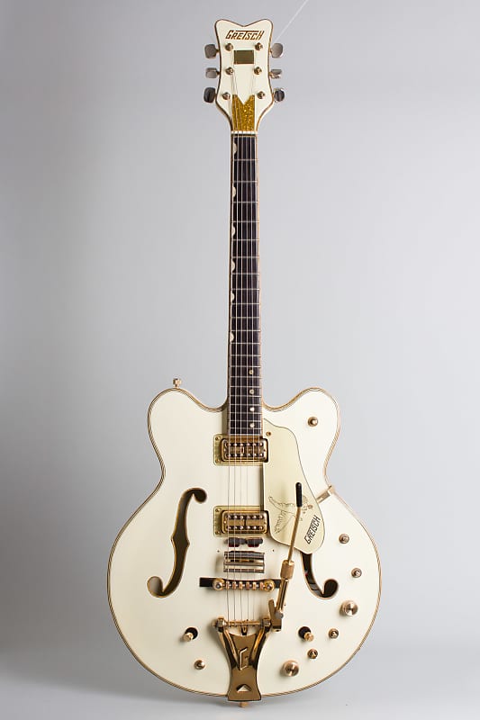 Gretsch  Model 6137 White Falcon Stereo Thinline Hollow Body Electric Guitar (1967), ser. #117912, original grey tolex hard shell case. image 1