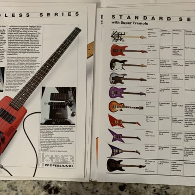 Hohner Guitar Brochure V Headless Prince 80’s - 90’s image 5