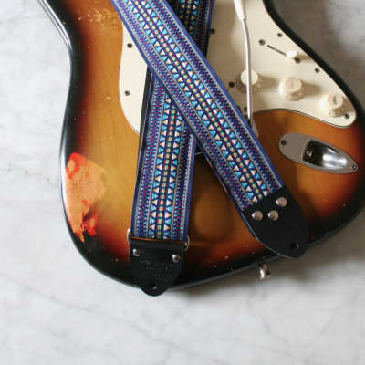 Vintage 60s Azur 'Tapestry' Hippie Guitar Strap Replica