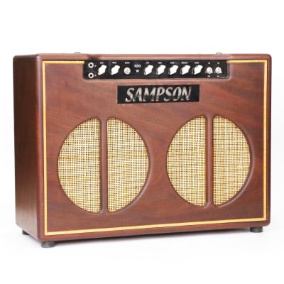 1993 Sampson 100w Exotic (4) EL34 2x12” Combo Amplifier Pre- Matchless Pre- Star Pre- BadCat 1-of-a-Kind Custom Tube Amplifier for Trade Show Rare Amp image 2