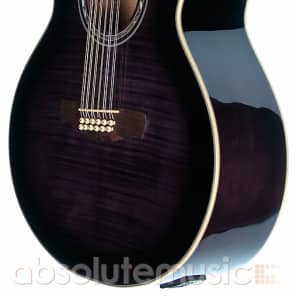 Ibanez AEL2012E TKS 12 String Electro Acoustic Guitar Transparent Black Sunburst Reverb