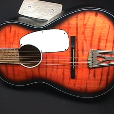 A Vintage Kingston Solid Wood Acoustic Parlor Style Guitar in a Case & Ready to Play   2 G image 2
