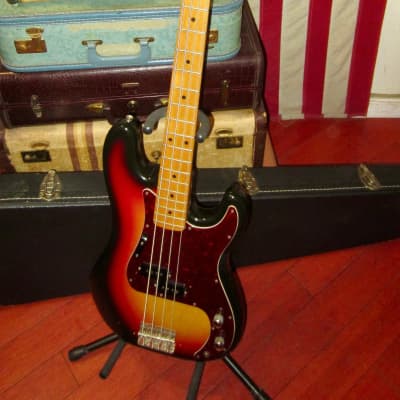 ~1975 Ibanez Precision Bass Sunburst w Hard Case image 4