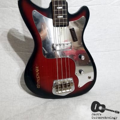 Prestiege / Teisco / Matsumoku "Whitesnake" 1 Pickup Electric Bass (1960s, Redburst) image 5