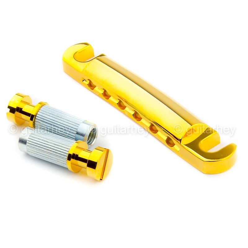 Immagine NEW Gotoh GE101Z Zinc Diecast Tailpiece Metric Studs for Import Guitars - GOLD - 1